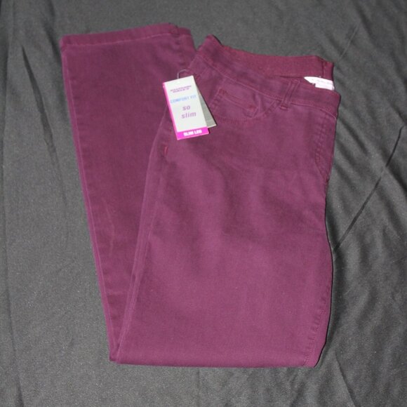 Allison Daley Comfort Fit Burgundy Pants - Picture 2 of 9